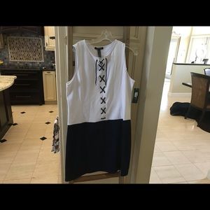 Lauren 2 tone dress with tie